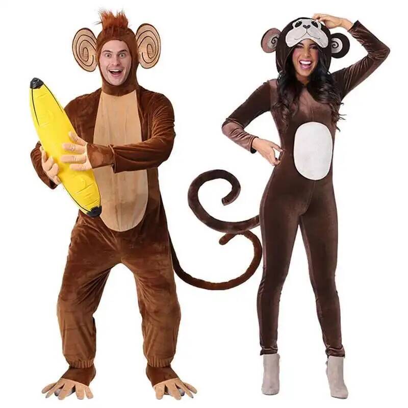 새로운 갈색 원숭이 Onesie 잠옷 동물 겨울 One - Anime Cosplay Jumpsuit 리뷰 및 가격