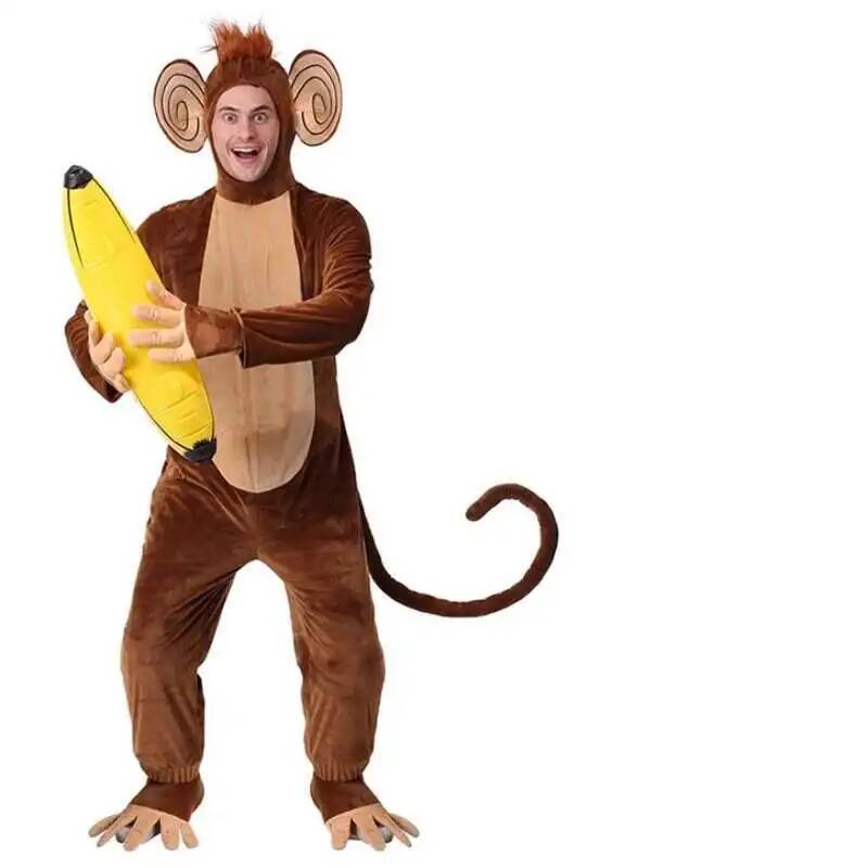 새로운 갈색 원숭이 Onesie 잠옷 동물 겨울 One - Anime Cosplay Jumpsuit 리뷰 및 가격